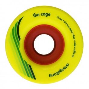 Orangatang The Cage 73mm 86a Yellow longboard wielen